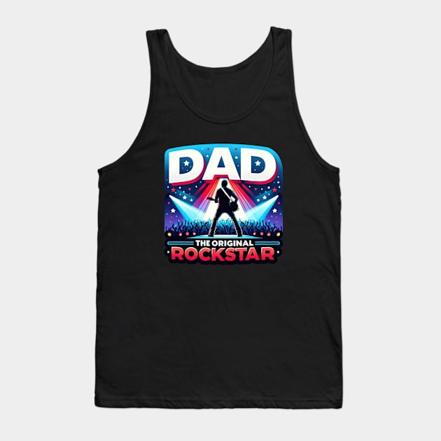 Dad The Original Rockstar Tank Top by Whimsy Works